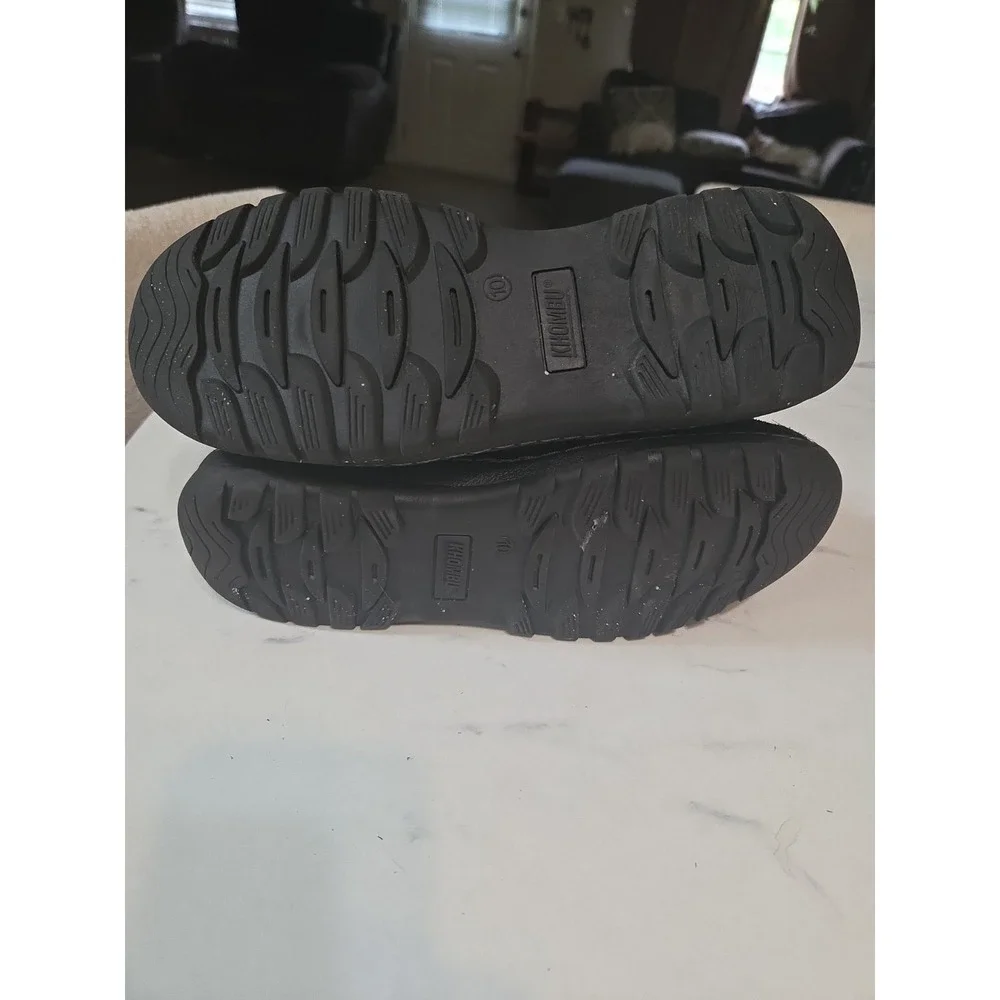 Khombu Iris Women 10m Winter Snow Boots Black Suede Faux Fur Side Zip...